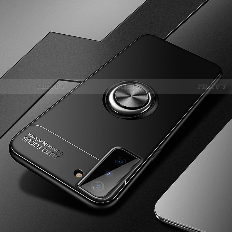Silikon Hülle Handyhülle Ultra Dünn Schutzhülle Tasche Flexible mit Magnetisch Fingerring Ständer A01 für Samsung Galaxy S21 Plus 5G