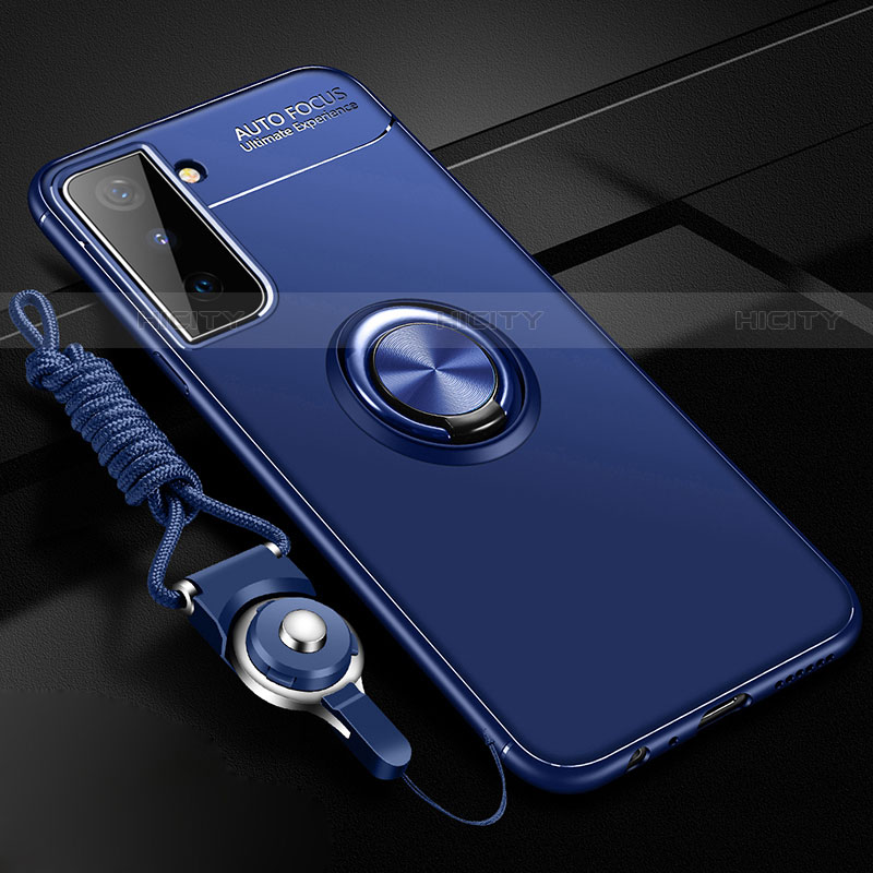Silikon Hülle Handyhülle Ultra Dünn Schutzhülle Tasche Flexible mit Magnetisch Fingerring Ständer A01 für Samsung Galaxy S21 Plus 5G