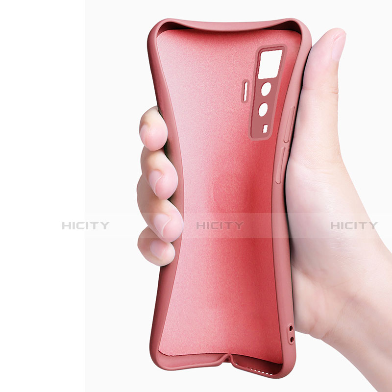 Silikon Hülle Handyhülle Ultra Dünn Schutzhülle Tasche Flexible mit Magnetisch Fingerring Ständer A01 für Vivo X50 5G