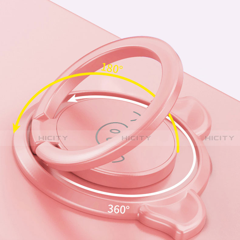 Silikon Hülle Handyhülle Ultra Dünn Schutzhülle Tasche Flexible mit Magnetisch Fingerring Ständer A01 für Vivo X51 5G