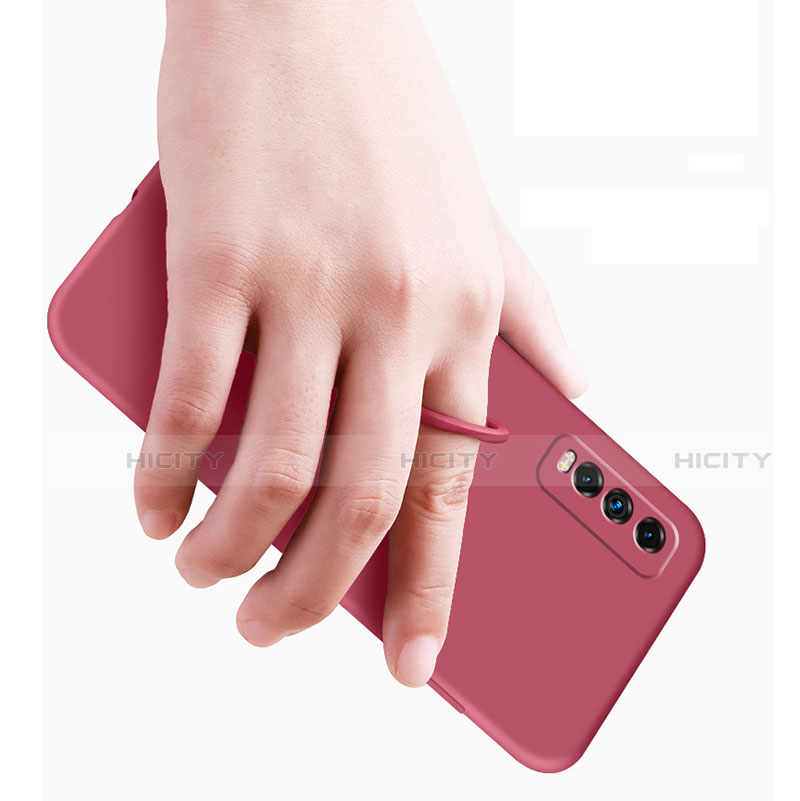 Silikon Hülle Handyhülle Ultra Dünn Schutzhülle Tasche Flexible mit Magnetisch Fingerring Ständer A01 für Vivo Y11s