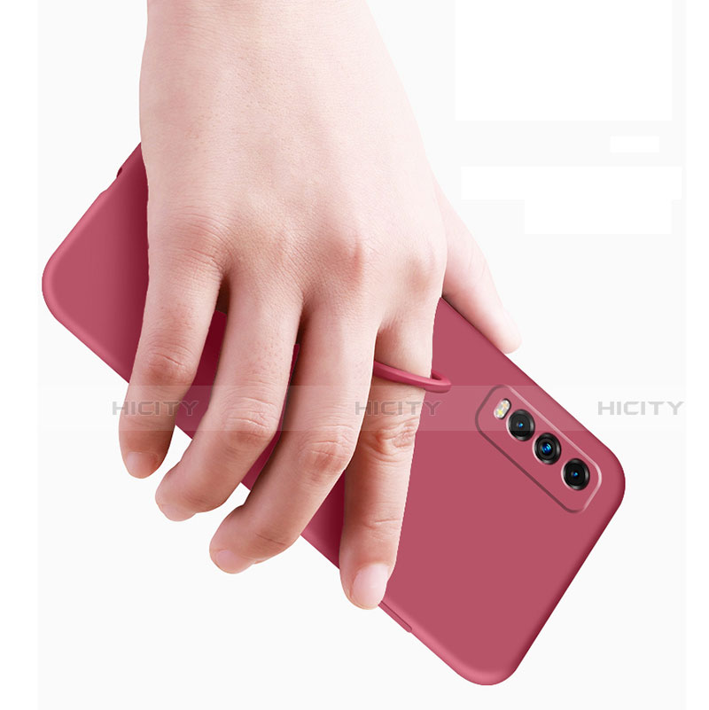 Silikon Hülle Handyhülle Ultra Dünn Schutzhülle Tasche Flexible mit Magnetisch Fingerring Ständer A01 für Vivo Y20s