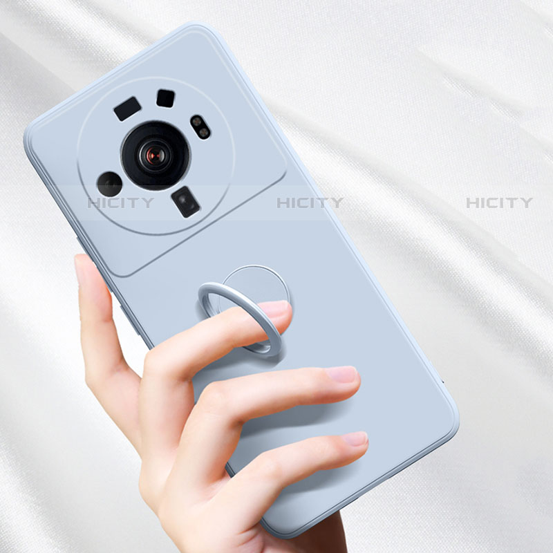 Silikon Hülle Handyhülle Ultra Dünn Schutzhülle Tasche Flexible mit Magnetisch Fingerring Ständer A01 für Xiaomi Mi 12 Ultra 5G