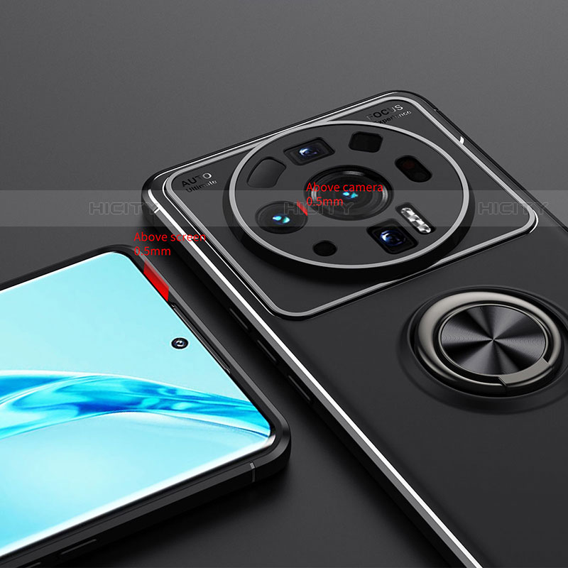 Silikon Hülle Handyhülle Ultra Dünn Schutzhülle Tasche Flexible mit Magnetisch Fingerring Ständer A02 für Xiaomi Mi 12 Ultra 5G