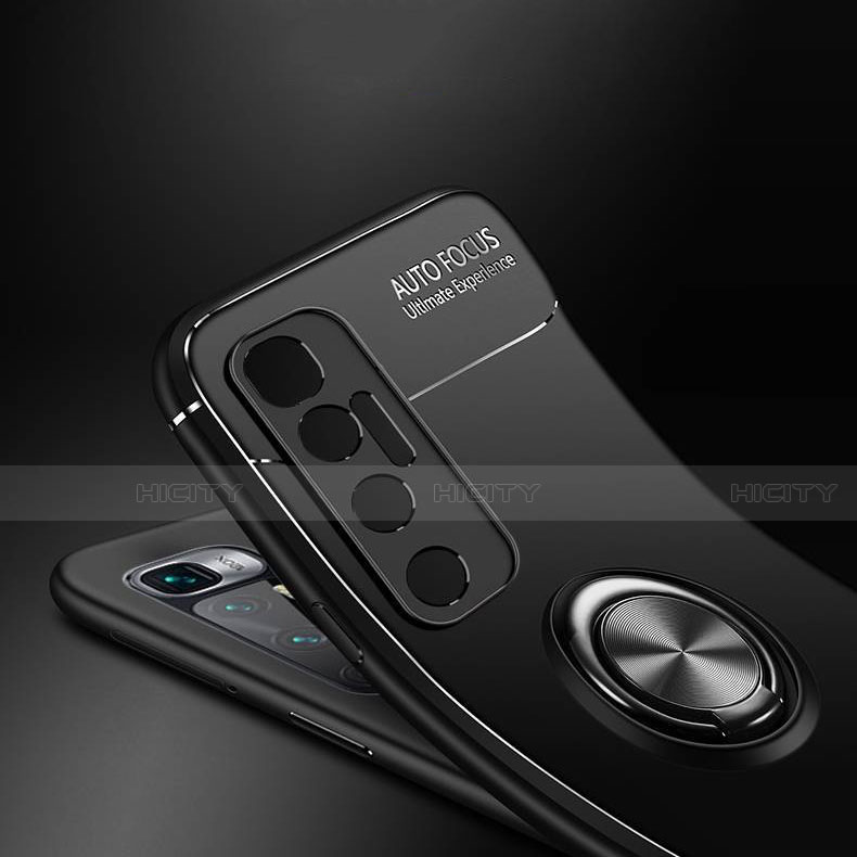 Silikon Hülle Handyhülle Ultra Dünn Schutzhülle Tasche Flexible mit Magnetisch Fingerring Ständer A04 für Xiaomi Mi 10 Ultra groß