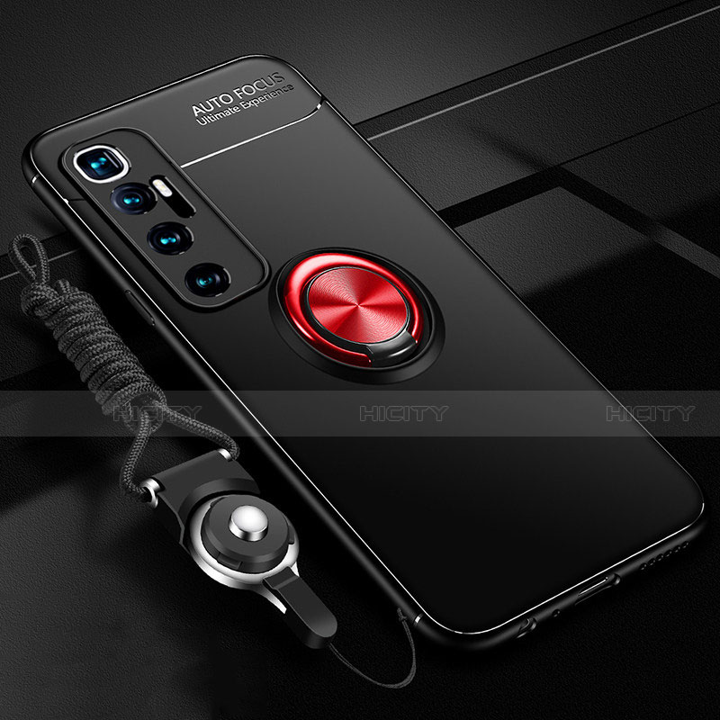 Silikon Hülle Handyhülle Ultra Dünn Schutzhülle Tasche Flexible mit Magnetisch Fingerring Ständer A04 für Xiaomi Mi 10 Ultra groß