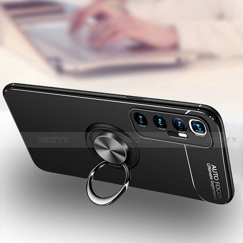 Silikon Hülle Handyhülle Ultra Dünn Schutzhülle Tasche Flexible mit Magnetisch Fingerring Ständer A04 für Xiaomi Mi 10 Ultra