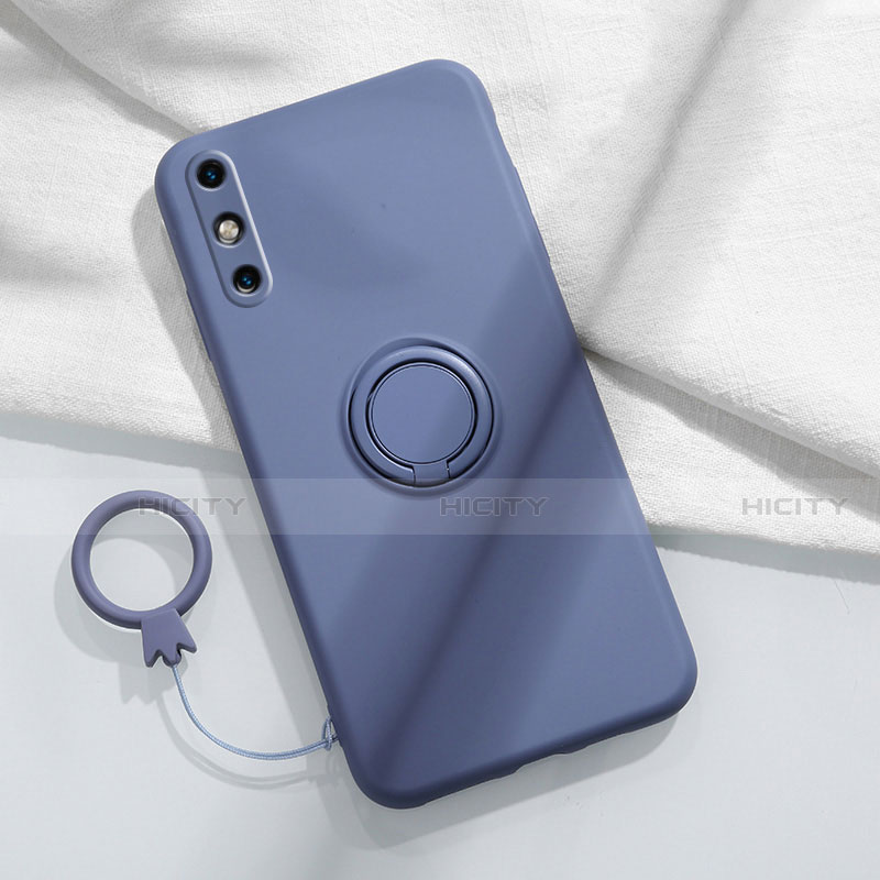 Silikon Hülle Handyhülle Ultra Dünn Schutzhülle Tasche Flexible mit Magnetisch Fingerring Ständer A05 für Huawei Enjoy 10e