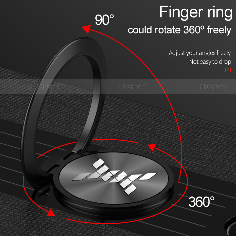 Silikon Hülle Handyhülle Ultra Dünn Schutzhülle Tasche Flexible mit Magnetisch Fingerring Ständer A07 für Samsung Galaxy S22 Ultra 5G