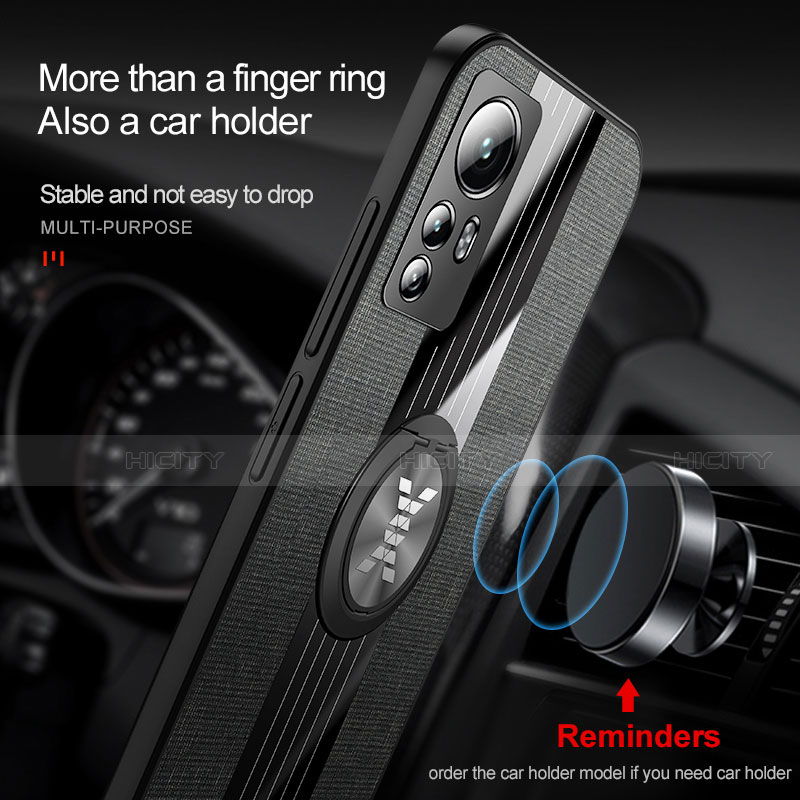 Silikon Hülle Handyhülle Ultra Dünn Schutzhülle Tasche Flexible mit Magnetisch Fingerring Ständer A07 für Xiaomi Mi 12 5G