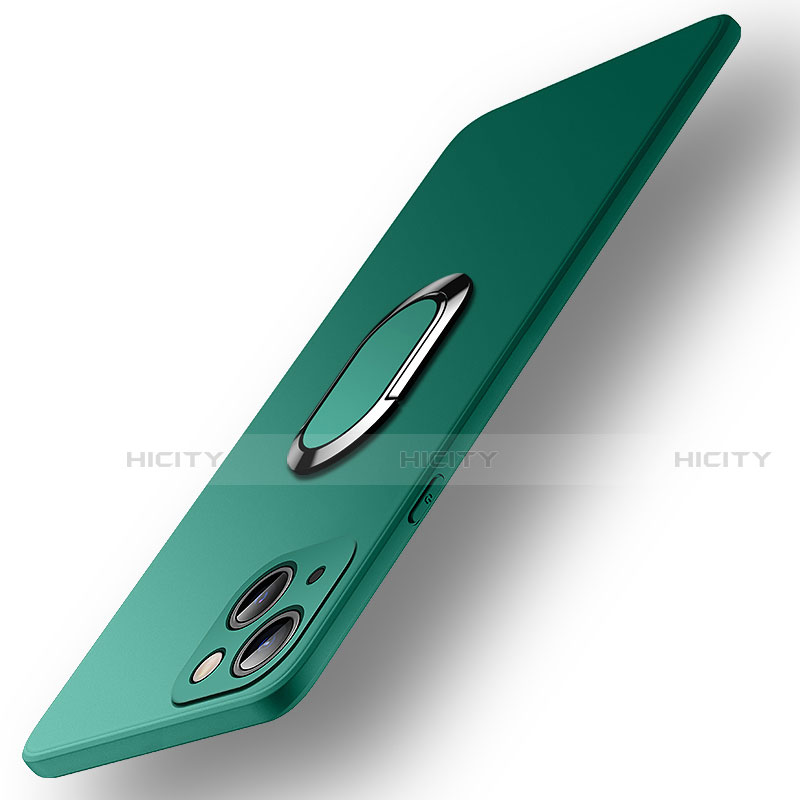 Silikon Hülle Handyhülle Ultra Dünn Schutzhülle Tasche Flexible mit Magnetisch Fingerring Ständer A09 für Apple iPhone 14