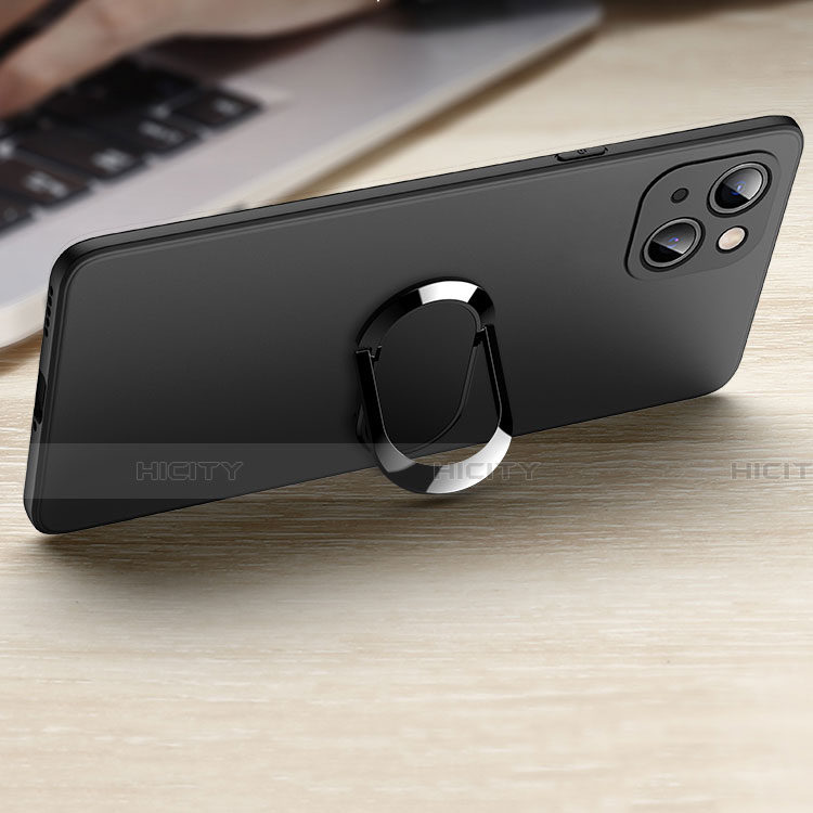 Silikon Hülle Handyhülle Ultra Dünn Schutzhülle Tasche Flexible mit Magnetisch Fingerring Ständer A09 für Apple iPhone 14