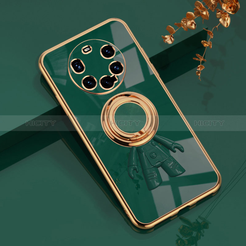 Silikon Hülle Handyhülle Ultra Dünn Schutzhülle Tasche Flexible mit Magnetisch Fingerring Ständer AN2 für Huawei Mate 40 Pro+ Plus