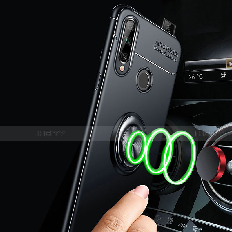 Silikon Hülle Handyhülle Ultra Dünn Schutzhülle Tasche Flexible mit Magnetisch Fingerring Ständer für Huawei Enjoy 10 Plus