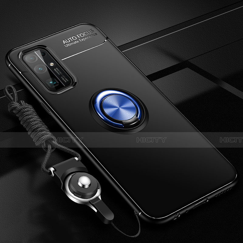 Silikon Hülle Handyhülle Ultra Dünn Schutzhülle Tasche Flexible mit Magnetisch Fingerring Ständer für Huawei Honor 30