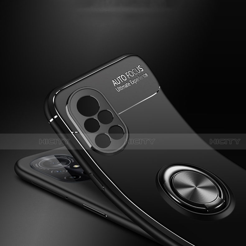 Silikon Hülle Handyhülle Ultra Dünn Schutzhülle Tasche Flexible mit Magnetisch Fingerring Ständer für Huawei Nova 8 Pro 5G groß