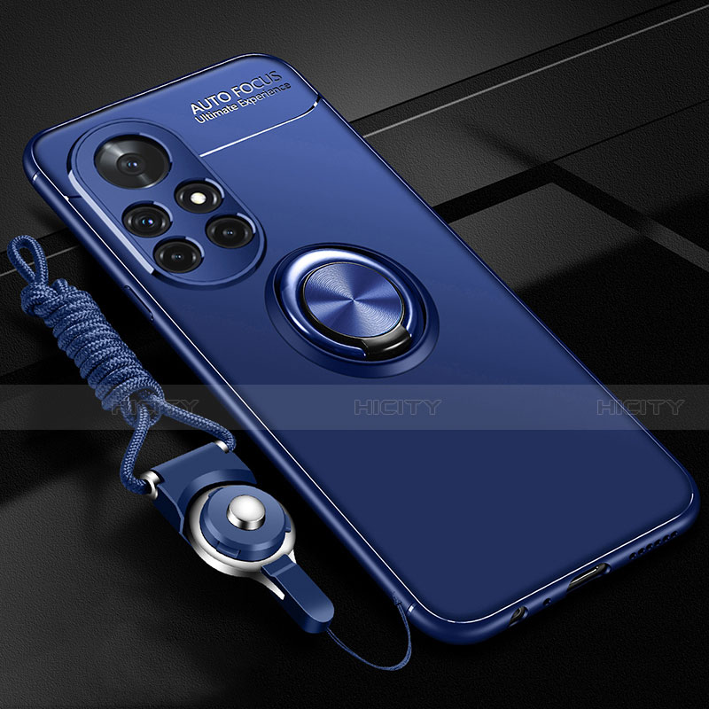 Silikon Hülle Handyhülle Ultra Dünn Schutzhülle Tasche Flexible mit Magnetisch Fingerring Ständer für Huawei Nova 8 Pro 5G groß