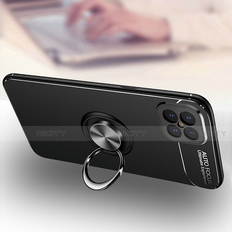 Silikon Hülle Handyhülle Ultra Dünn Schutzhülle Tasche Flexible mit Magnetisch Fingerring Ständer für Huawei Nova 8 SE 5G