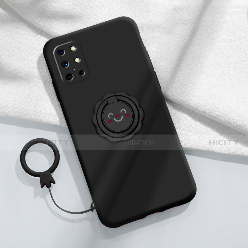 Silikon Hülle Handyhülle Ultra Dünn Schutzhülle Tasche Flexible mit Magnetisch Fingerring Ständer für OnePlus 8T 5G groß