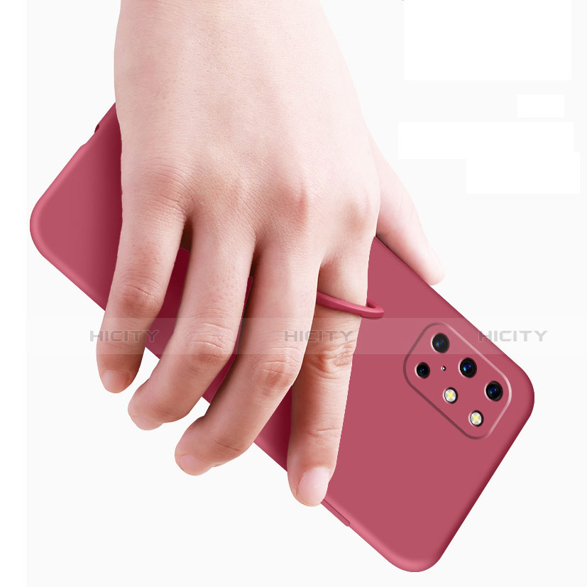 Silikon Hülle Handyhülle Ultra Dünn Schutzhülle Tasche Flexible mit Magnetisch Fingerring Ständer für OnePlus 8T 5G groß