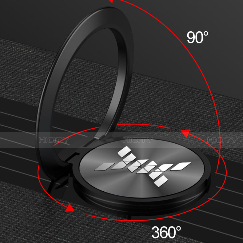Silikon Hülle Handyhülle Ultra Dünn Schutzhülle Tasche Flexible mit Magnetisch Fingerring Ständer für Oppo A52 groß