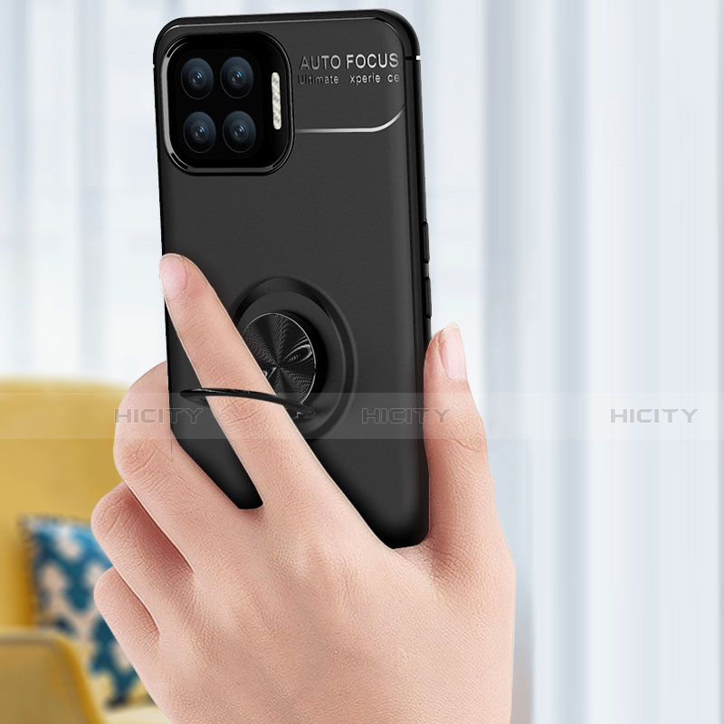 Silikon Hülle Handyhülle Ultra Dünn Schutzhülle Tasche Flexible mit Magnetisch Fingerring Ständer für Oppo A73 (2020)