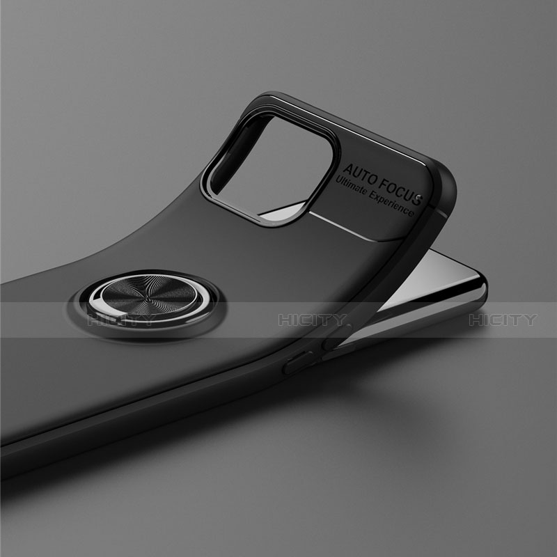 Silikon Hülle Handyhülle Ultra Dünn Schutzhülle Tasche Flexible mit Magnetisch Fingerring Ständer für Oppo A73 (2020) groß