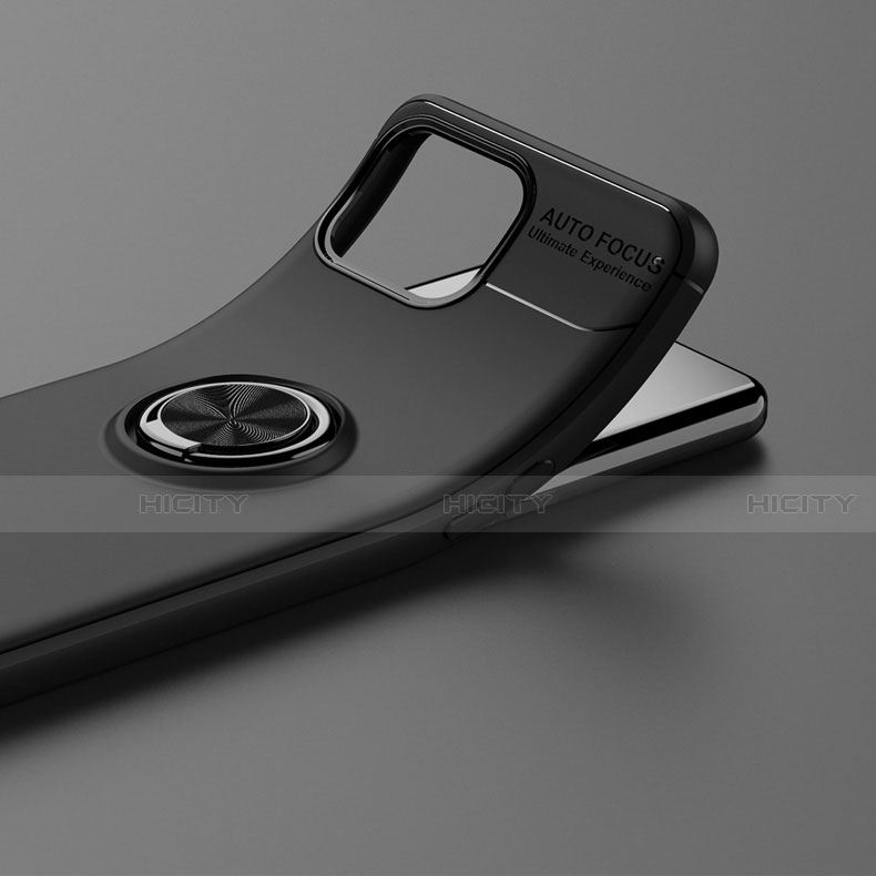 Silikon Hülle Handyhülle Ultra Dünn Schutzhülle Tasche Flexible mit Magnetisch Fingerring Ständer für Oppo Reno4 Lite