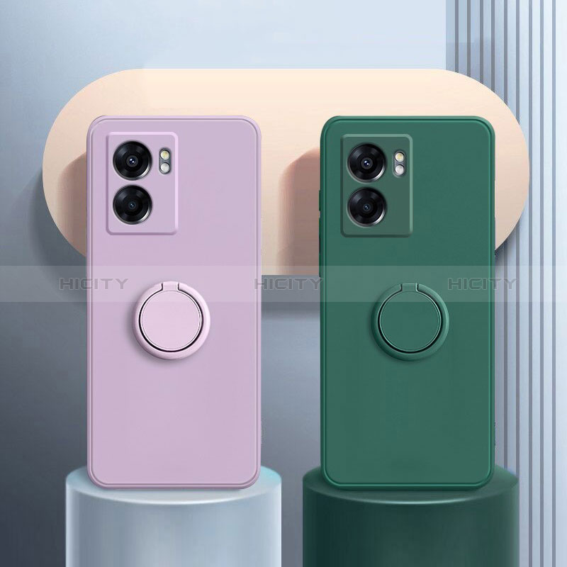 Silikon Hülle Handyhülle Ultra Dünn Schutzhülle Tasche Flexible mit Magnetisch Fingerring Ständer für Realme Narzo 50 5G