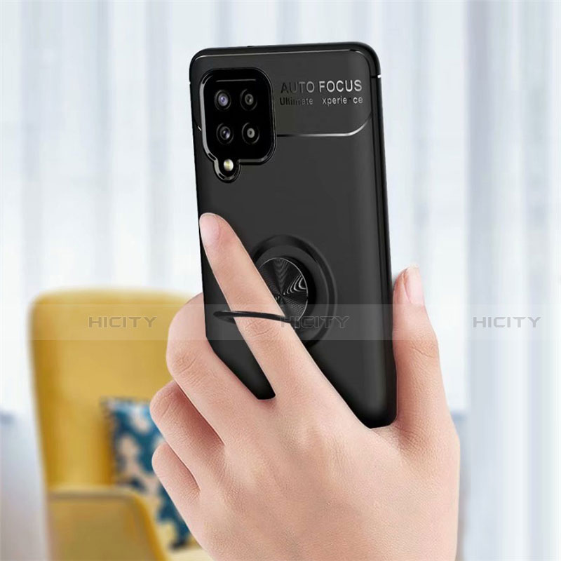 Silikon Hülle Handyhülle Ultra Dünn Schutzhülle Tasche Flexible mit Magnetisch Fingerring Ständer für Samsung Galaxy A42 5G groß