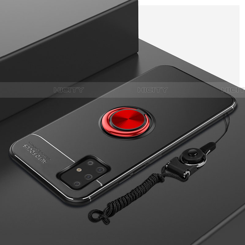 Silikon Hülle Handyhülle Ultra Dünn Schutzhülle Tasche Flexible mit Magnetisch Fingerring Ständer für Samsung Galaxy A51 5G