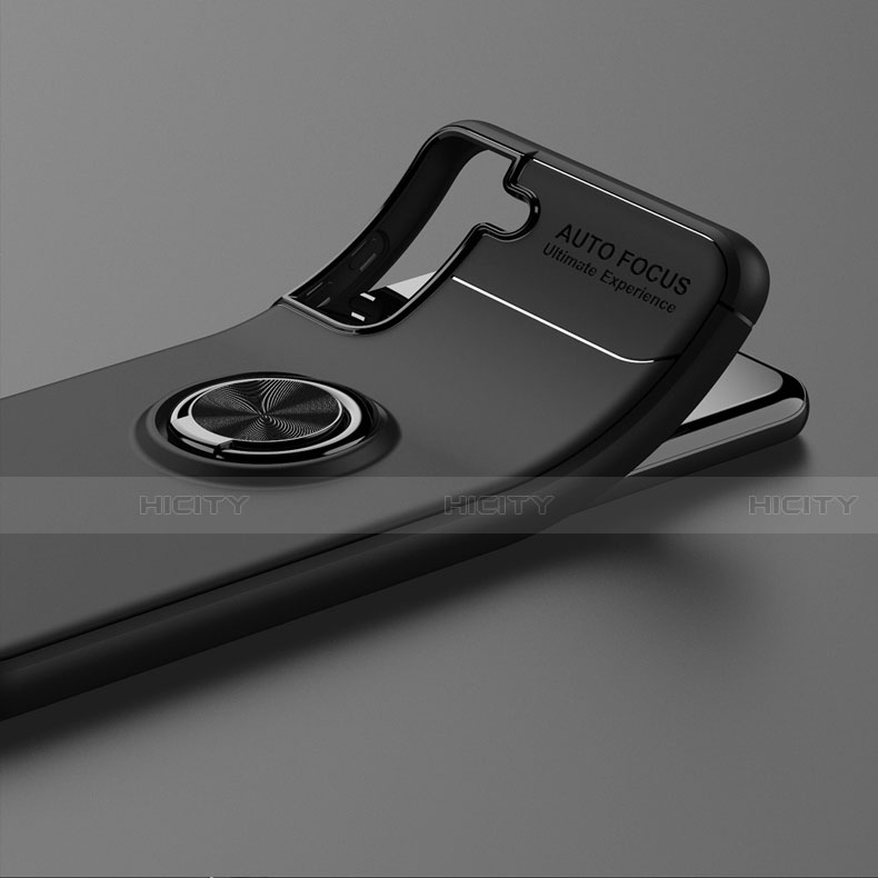 Silikon Hülle Handyhülle Ultra Dünn Schutzhülle Tasche Flexible mit Magnetisch Fingerring Ständer für Samsung Galaxy S21 5G groß