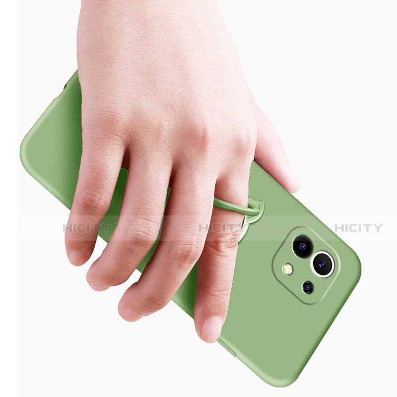 Silikon Hülle Handyhülle Ultra Dünn Schutzhülle Tasche Flexible mit Magnetisch Fingerring Ständer für Xiaomi Mi 11 5G