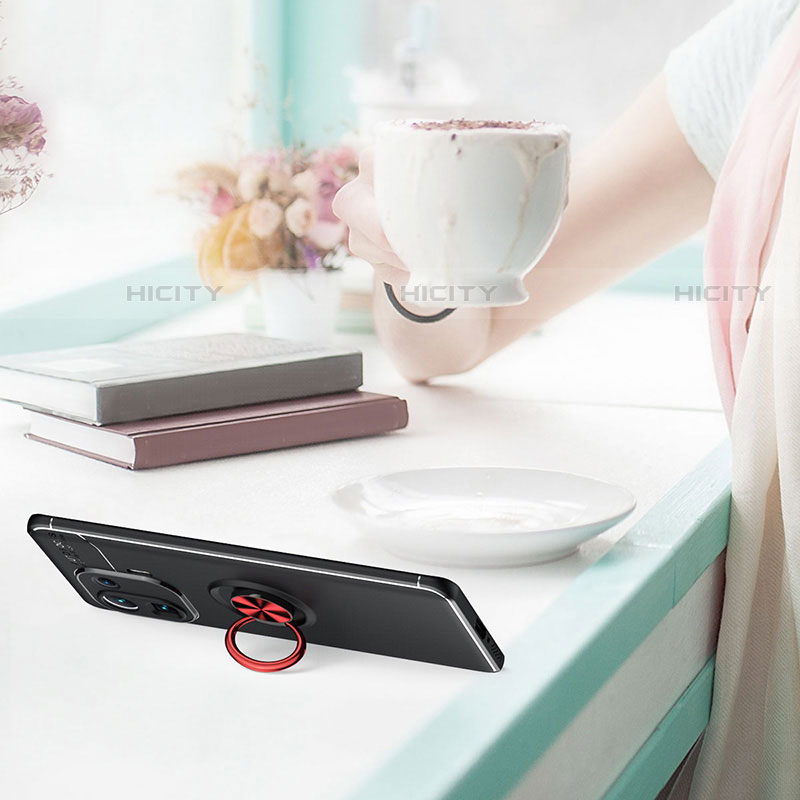 Silikon Hülle Handyhülle Ultra Dünn Schutzhülle Tasche Flexible mit Magnetisch Fingerring Ständer für Xiaomi Mi 11 Pro 5G