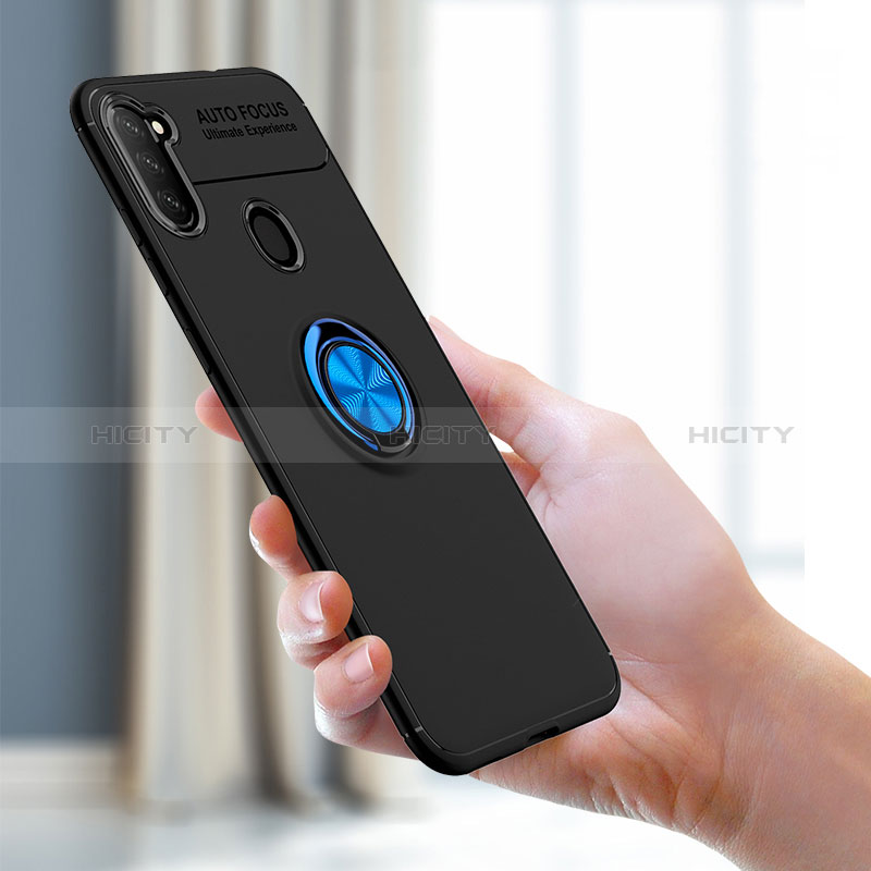 Silikon Hülle Handyhülle Ultra Dünn Schutzhülle Tasche Flexible mit Magnetisch Fingerring Ständer JM1 für Samsung Galaxy M11