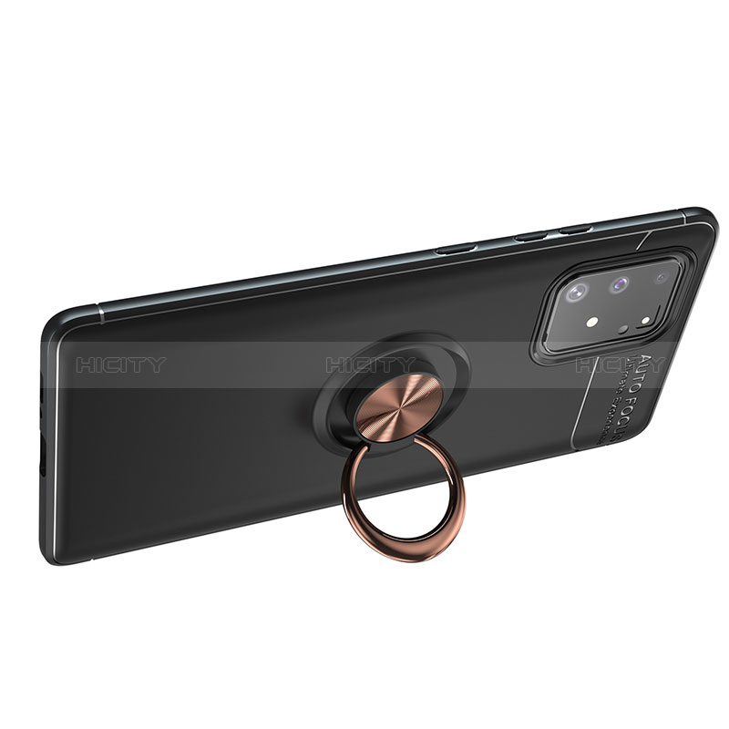 Silikon Hülle Handyhülle Ultra Dünn Schutzhülle Tasche Flexible mit Magnetisch Fingerring Ständer JM1 für Samsung Galaxy M80S