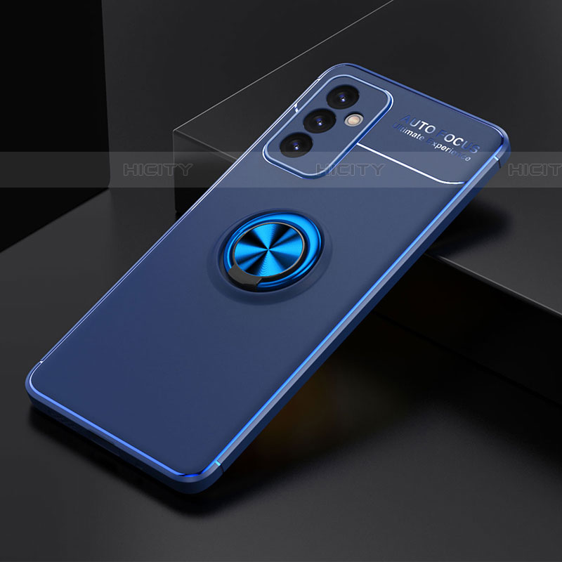 Silikon Hülle Handyhülle Ultra Dünn Schutzhülle Tasche Flexible mit Magnetisch Fingerring Ständer JM2 für Samsung Galaxy A05s Blau