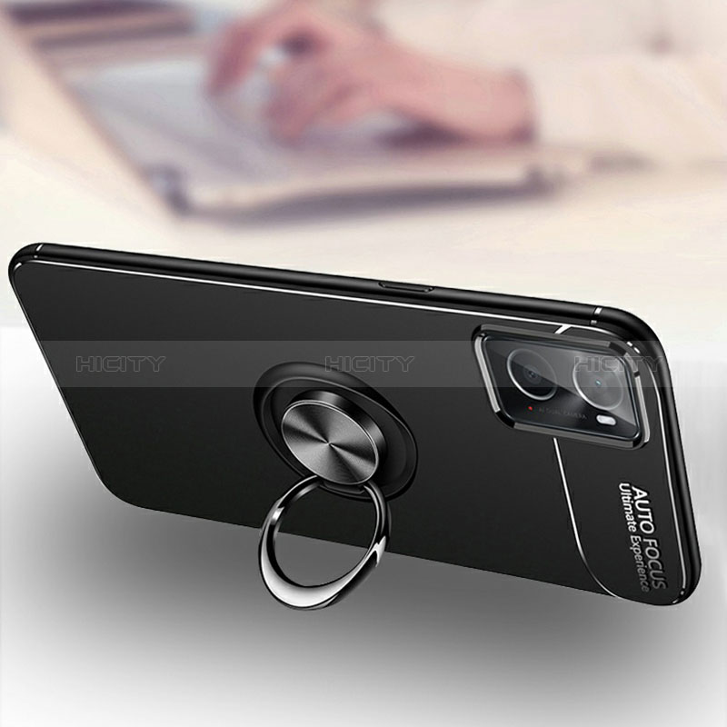 Silikon Hülle Handyhülle Ultra Dünn Schutzhülle Tasche Flexible mit Magnetisch Fingerring Ständer JM3 für Oppo A76