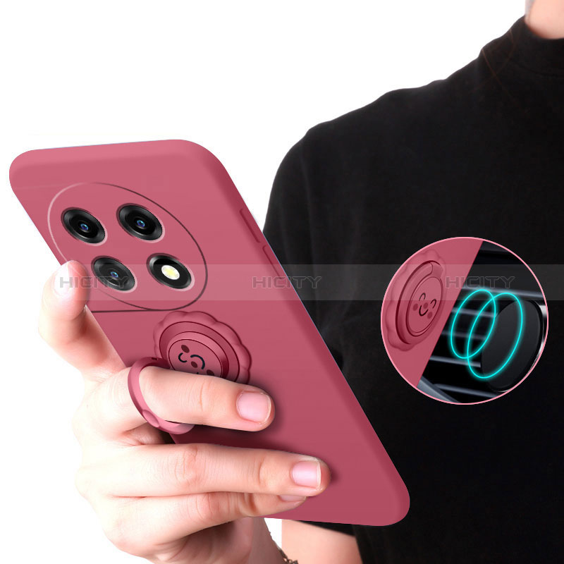 Silikon Hülle Handyhülle Ultra Dünn Schutzhülle Tasche Flexible mit Magnetisch Fingerring Ständer S01 für OnePlus Ace 2 5G