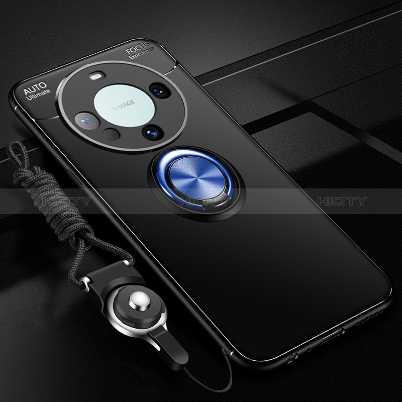 Silikon Hülle Handyhülle Ultra Dünn Schutzhülle Tasche Flexible mit Magnetisch Fingerring Ständer SD1 für Huawei Mate 60 Pro+ Plus