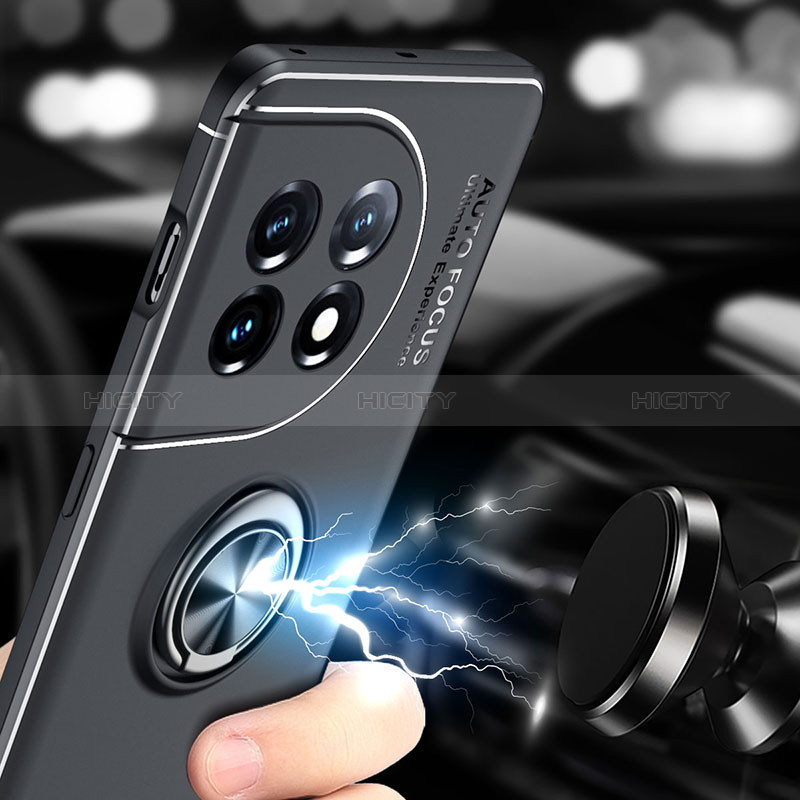 Silikon Hülle Handyhülle Ultra Dünn Schutzhülle Tasche Flexible mit Magnetisch Fingerring Ständer SD1 für OnePlus 11 5G