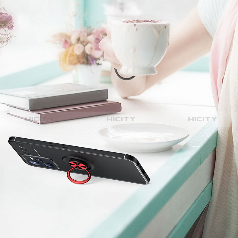 Silikon Hülle Handyhülle Ultra Dünn Schutzhülle Tasche Flexible mit Magnetisch Fingerring Ständer SD1 für Realme Narzo 50A Prime groß