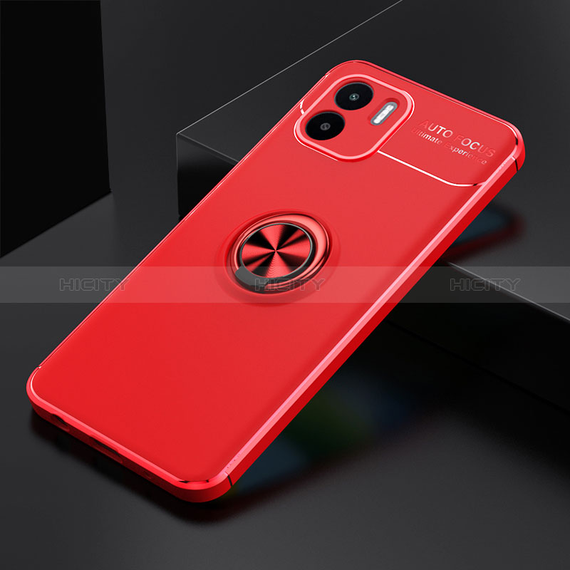 Silikon Hülle Handyhülle Ultra Dünn Schutzhülle Tasche Flexible mit Magnetisch Fingerring Ständer SD1 für Xiaomi Redmi A2 Rot Plus
