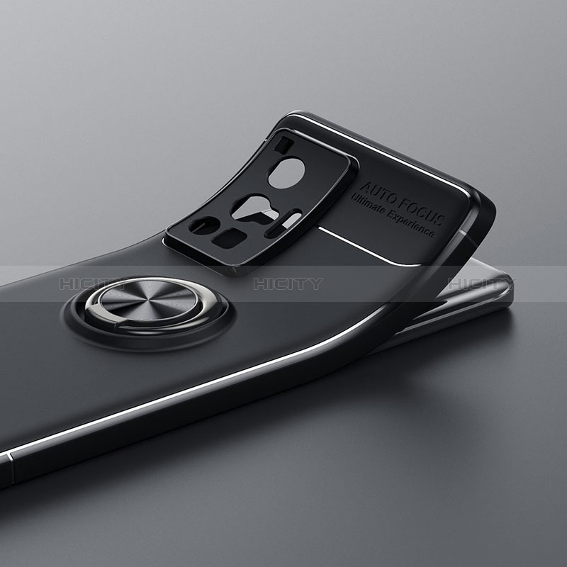 Silikon Hülle Handyhülle Ultra Dünn Schutzhülle Tasche Flexible mit Magnetisch Fingerring Ständer SD2 für Vivo X70 Pro 5G