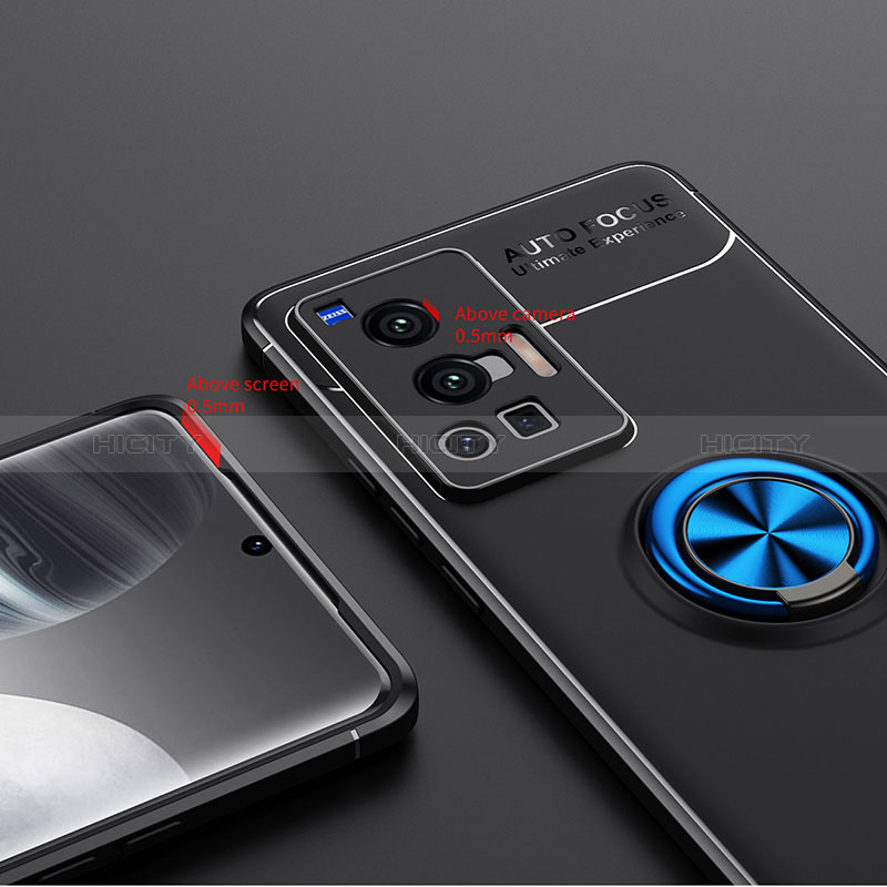 Silikon Hülle Handyhülle Ultra Dünn Schutzhülle Tasche Flexible mit Magnetisch Fingerring Ständer SD2 für Vivo X70 Pro 5G
