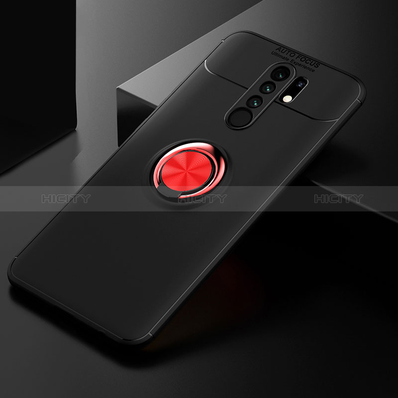Silikon Hülle Handyhülle Ultra Dünn Schutzhülle Tasche Flexible mit Magnetisch Fingerring Ständer SD2 für Xiaomi Redmi 9 groß