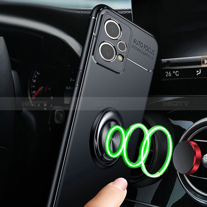 Silikon Hülle Handyhülle Ultra Dünn Schutzhülle Tasche Flexible mit Magnetisch Fingerring Ständer SD3 für Realme 9 5G