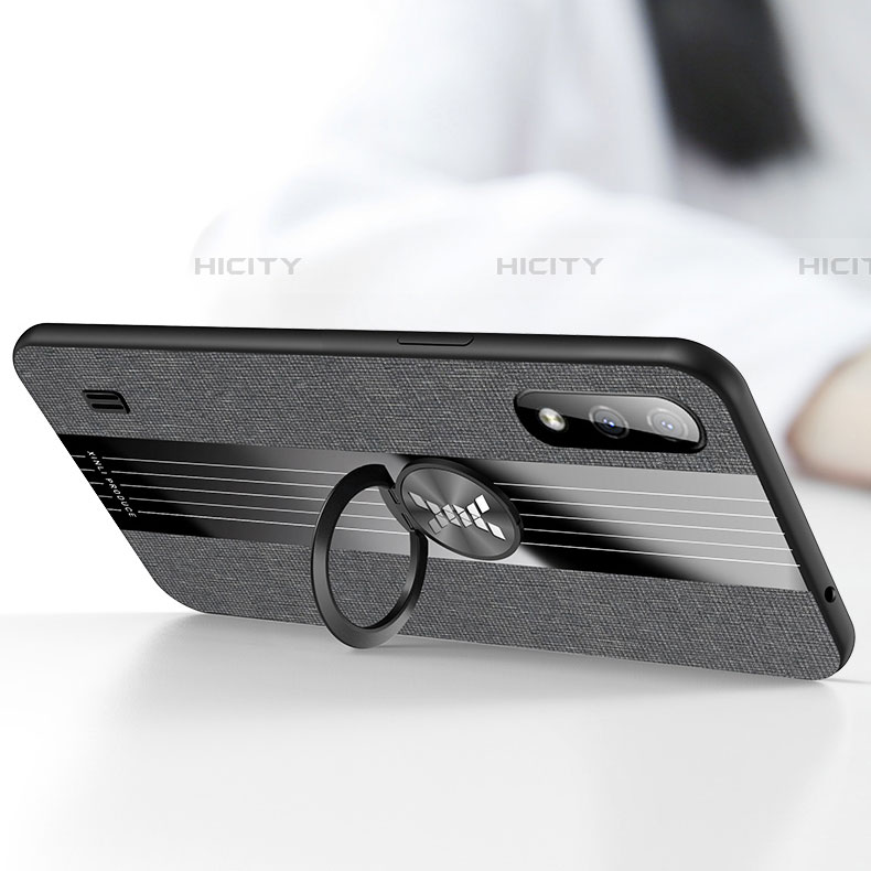 Silikon Hülle Handyhülle Ultra Dünn Schutzhülle Tasche Flexible mit Magnetisch Fingerring Ständer X01L für Samsung Galaxy A01 SM-A015