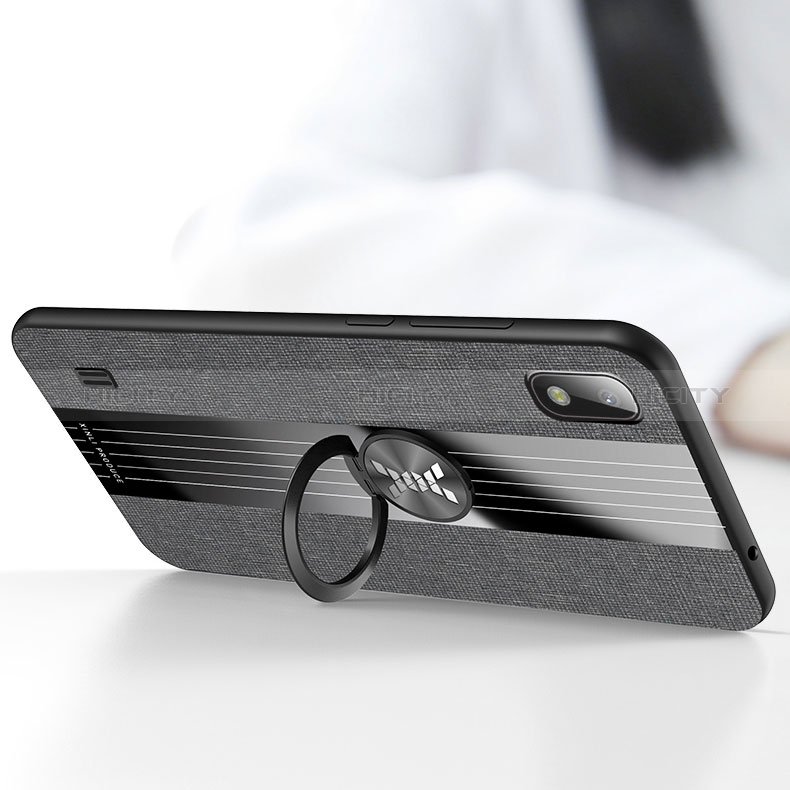 Silikon Hülle Handyhülle Ultra Dünn Schutzhülle Tasche Flexible mit Magnetisch Fingerring Ständer X01L für Samsung Galaxy A10 groß