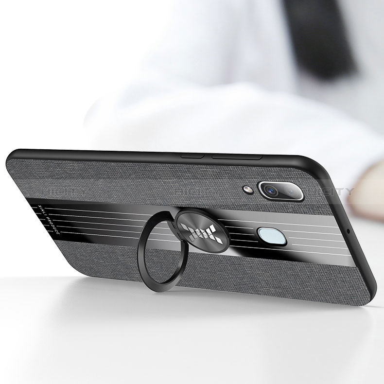 Silikon Hülle Handyhülle Ultra Dünn Schutzhülle Tasche Flexible mit Magnetisch Fingerring Ständer X01L für Samsung Galaxy A20